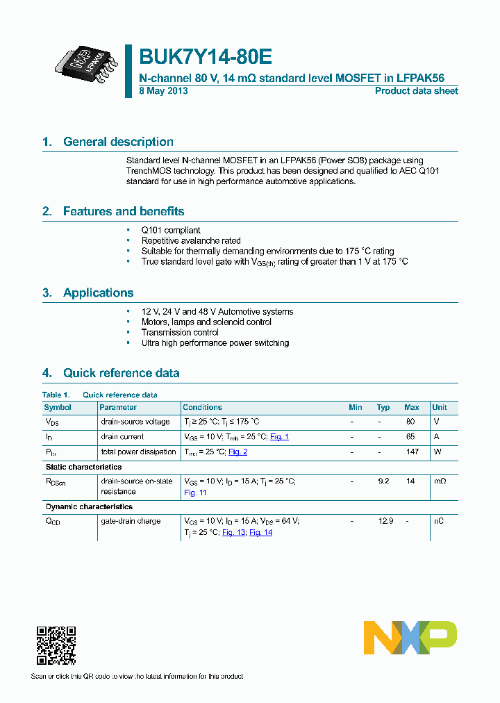 BUK7Y14-80E-15_8573531.PDF Datasheet