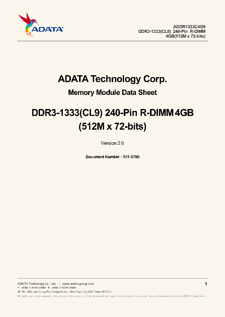 ADDR1333C2G8XXX_8577509.PDF Datasheet