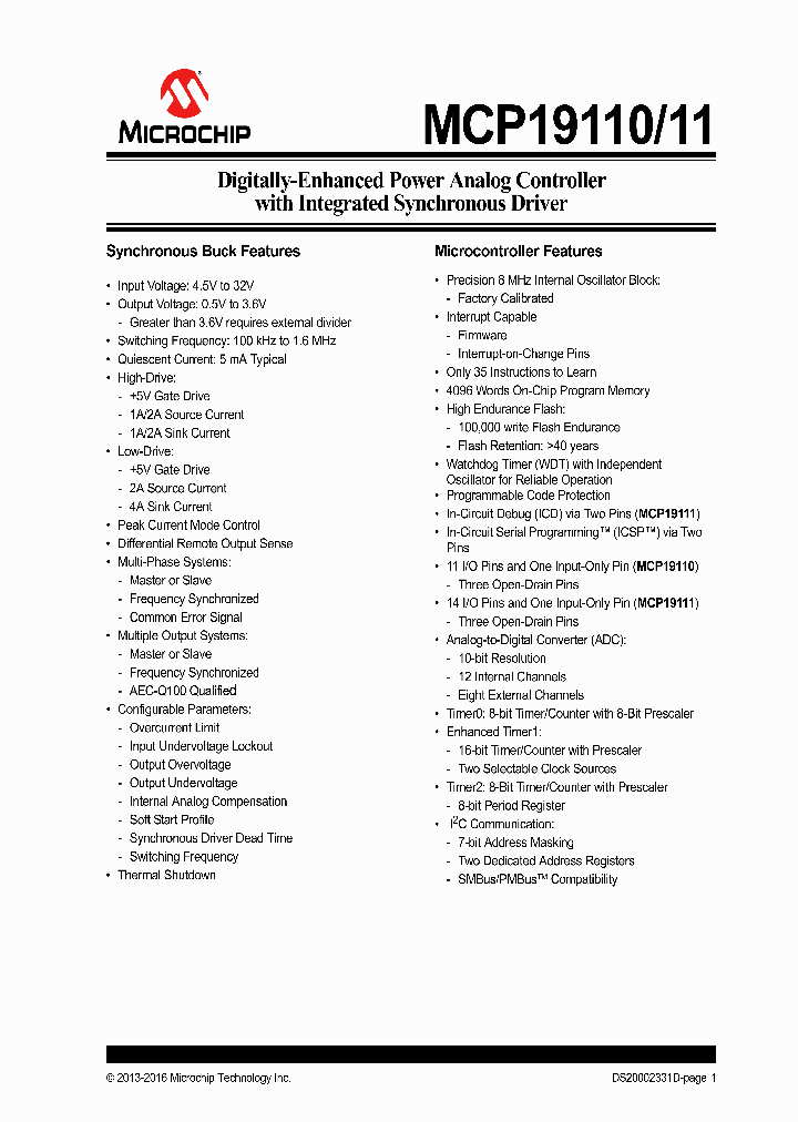 MCP19110T-EMQ_8578734.PDF Datasheet