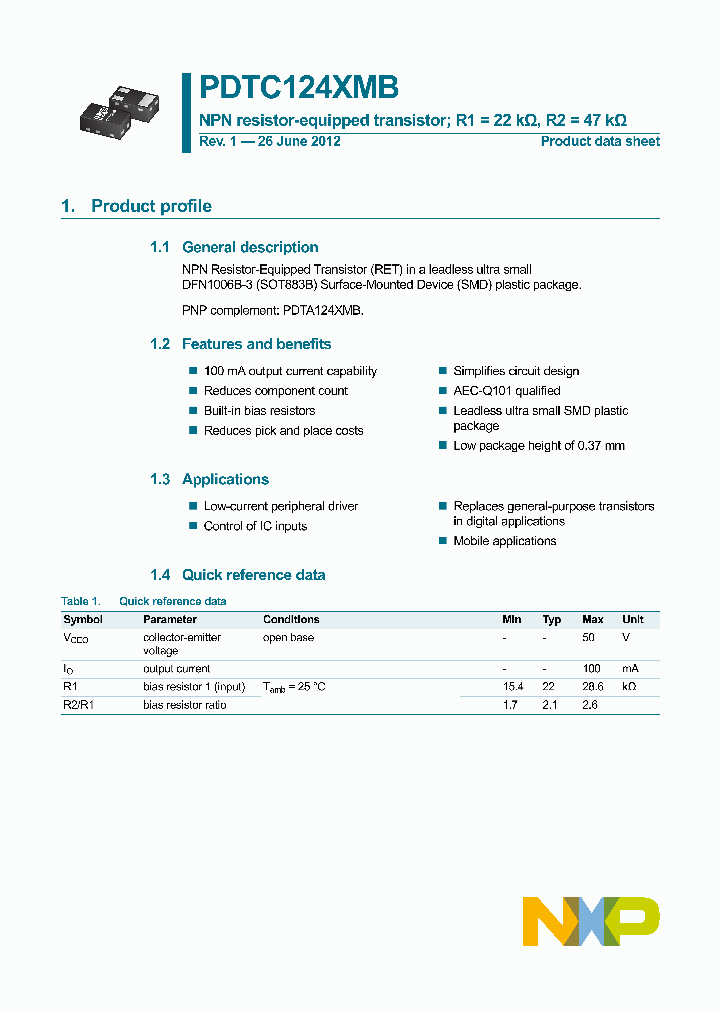 PDTC124XMB_8584406.PDF Datasheet