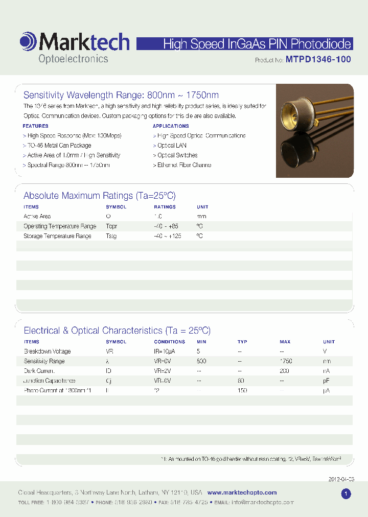 MTPD1346-100_8610401.PDF Datasheet