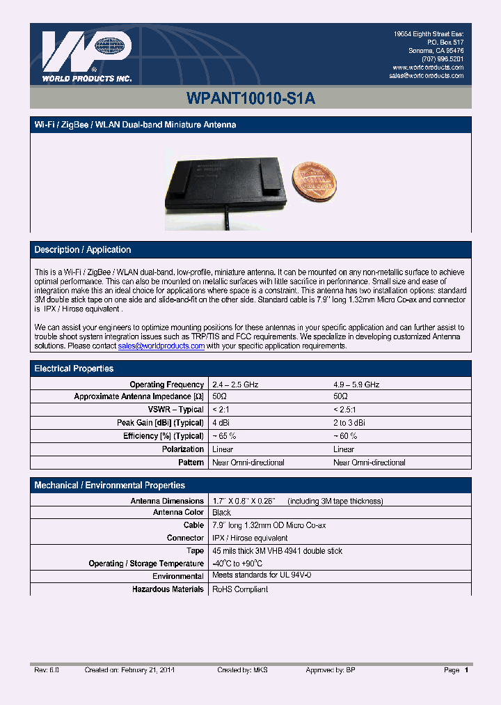 WPANT10010-S1A_8617941.PDF Datasheet