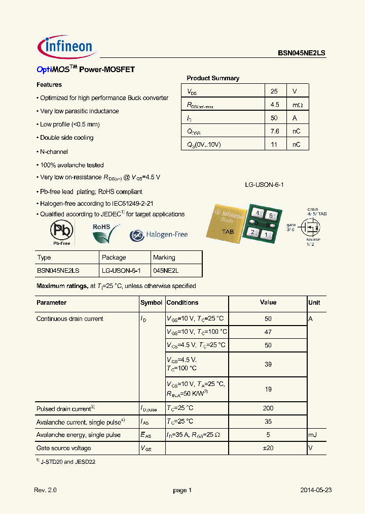 BSN045NE2LS_8622183.PDF Datasheet