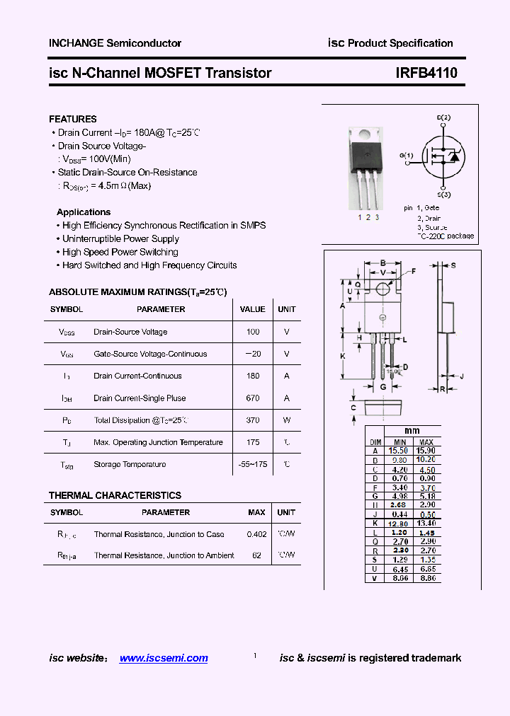 IRFB4110_8622750.PDF Datasheet