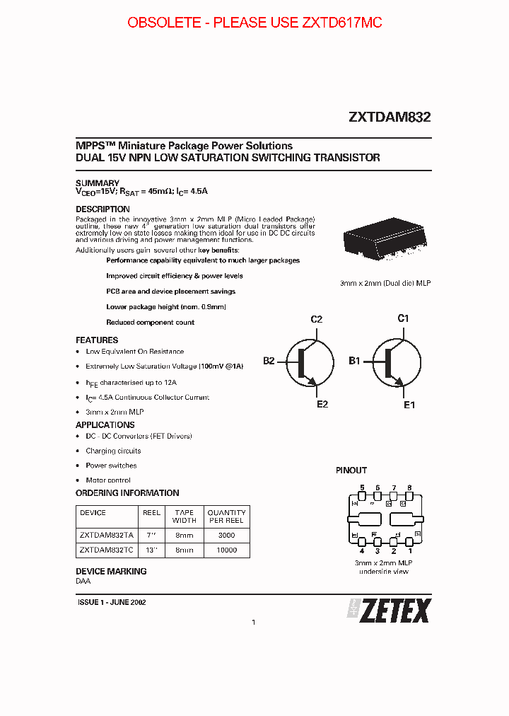 ZXTDAM832TA_8646463.PDF Datasheet