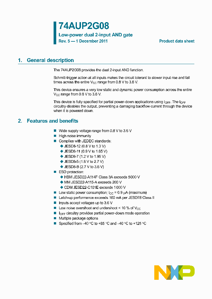 74AUP2G08GN_8647632.PDF Datasheet