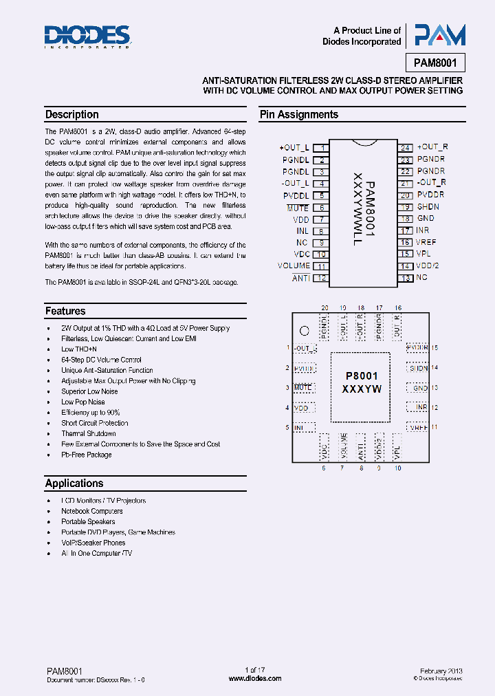 PAM8001NHR_8671890.PDF Datasheet