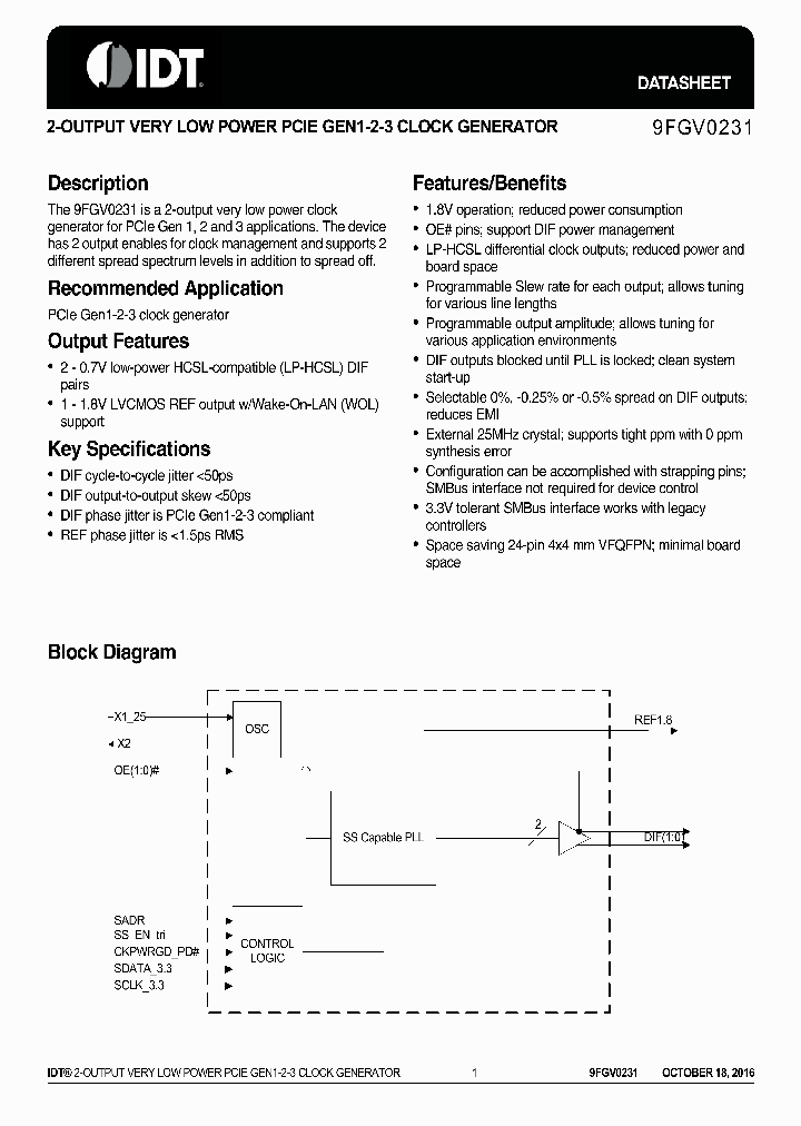 9FGV0231AKLFT_8672383.PDF Datasheet