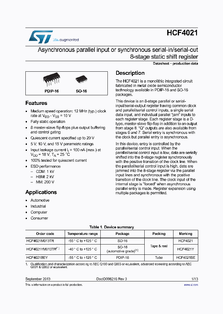 HCF4021YM013TR_8677435.PDF Datasheet