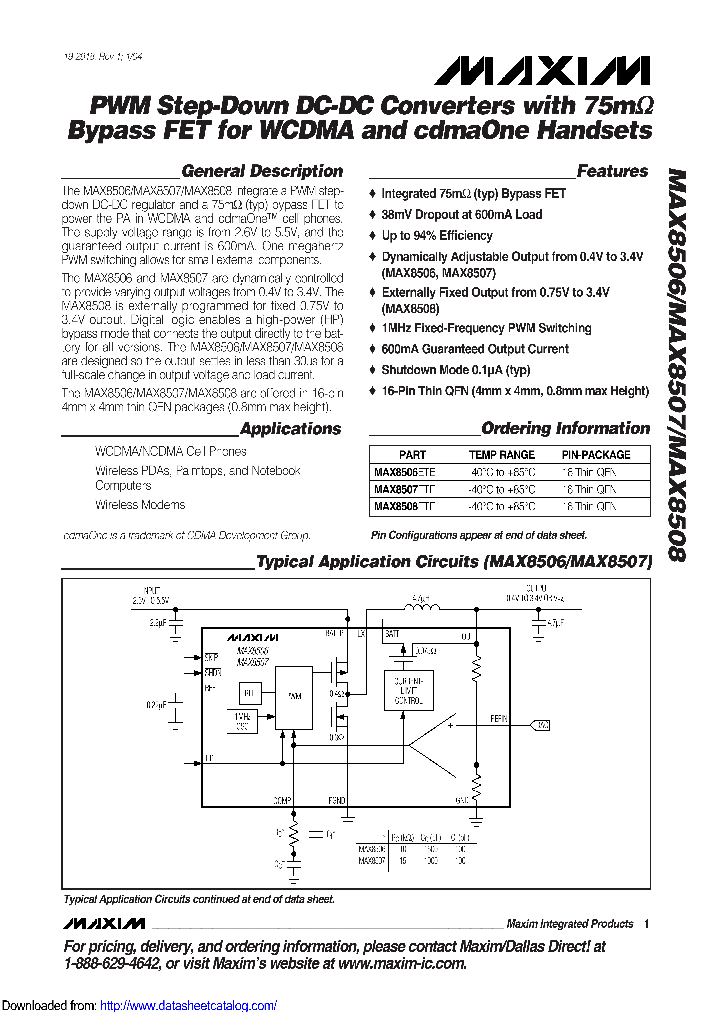 MAX8508ETE_8694645.PDF Datasheet