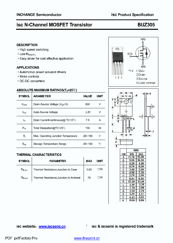 BUZ305_8695025.PDF Datasheet