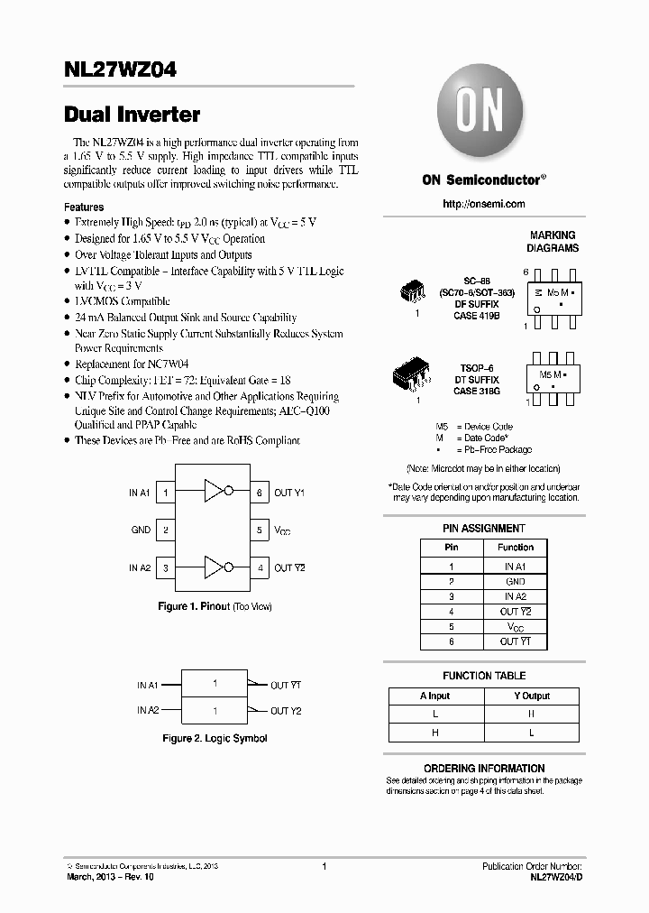 NL27WZ04DFT2G_8703610.PDF Datasheet