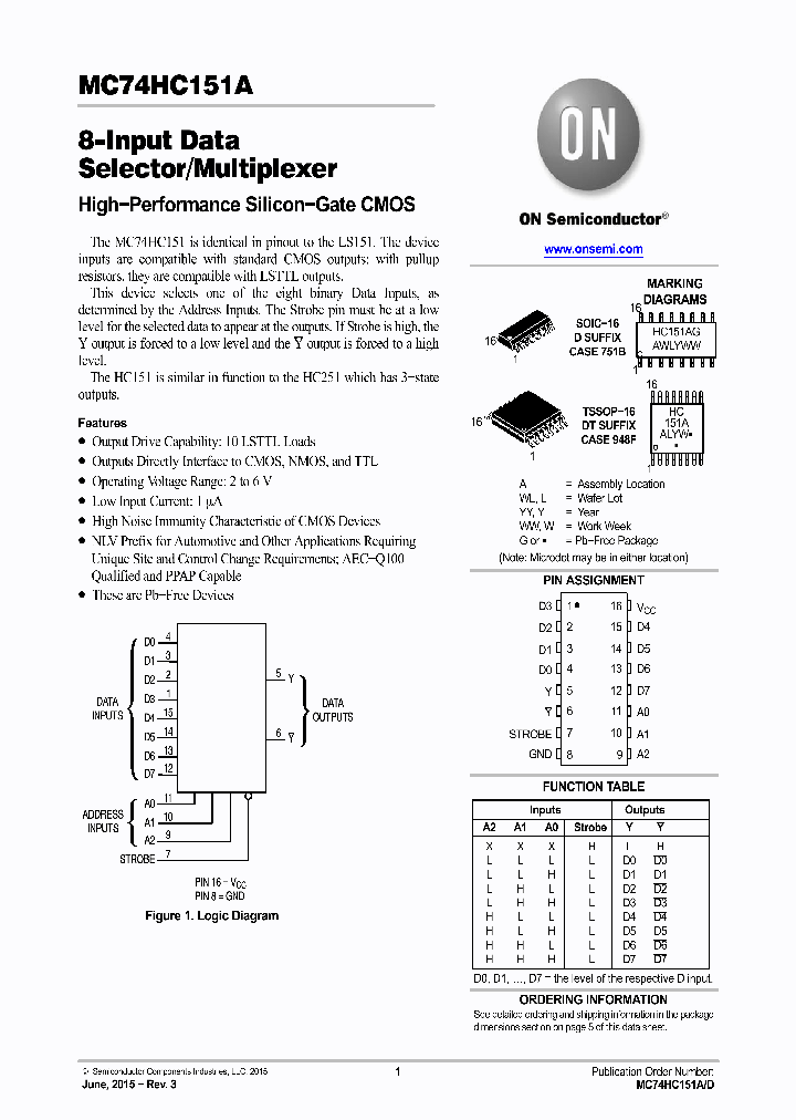 NLV74HC151ADR2G_8705927.PDF Datasheet