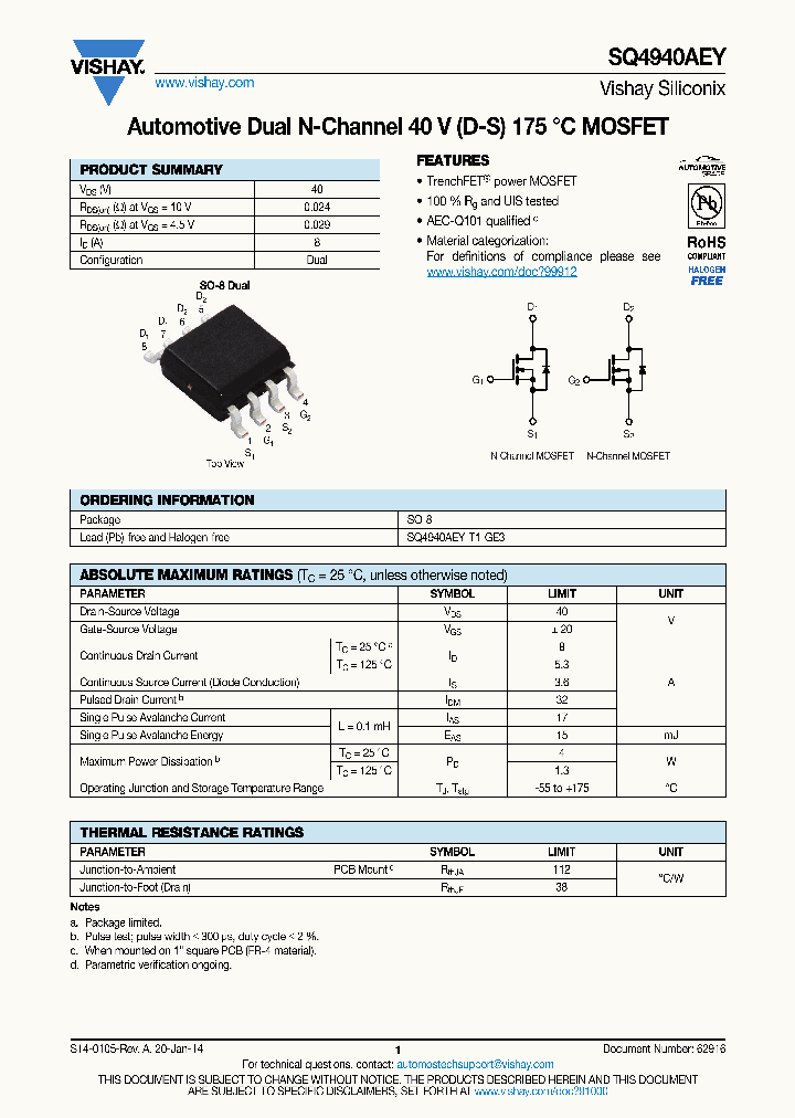 SQ4940AEY_8710885.PDF Datasheet