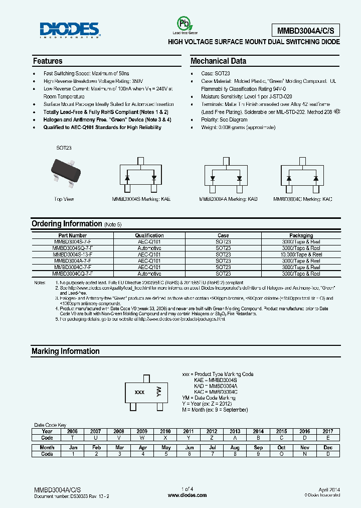 MMBD3004S-13-F_8719882.PDF Datasheet