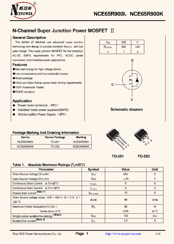 NCE65R900K_8751744.PDF Datasheet