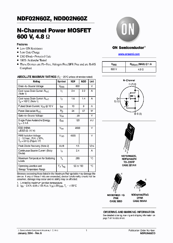 NDF02N60Z_8755511.PDF Datasheet