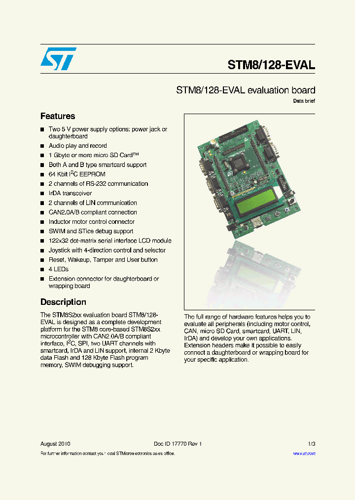 STM8-EVAL_8764298.PDF Datasheet