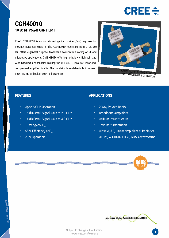 CGH40010F-TB_8787510.PDF Datasheet