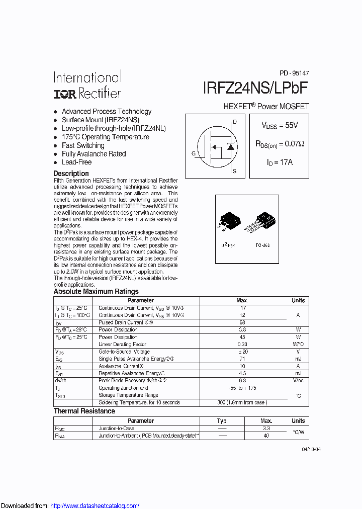 IRFZ24NLPBF_8788294.PDF Datasheet