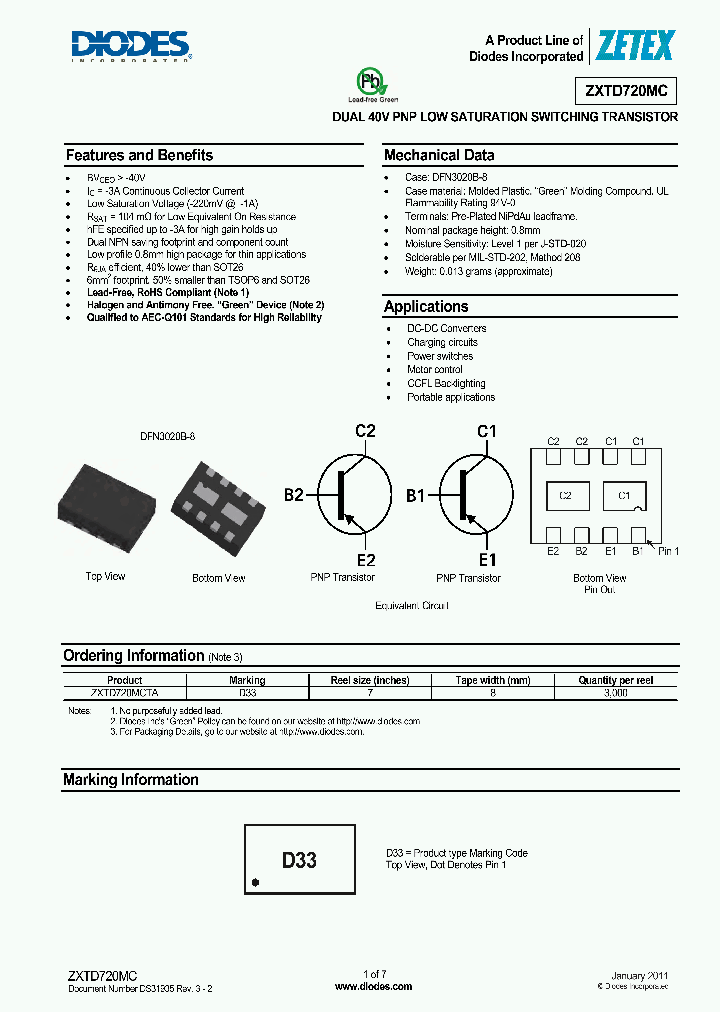 ZXTD720MC-15_8806350.PDF Datasheet