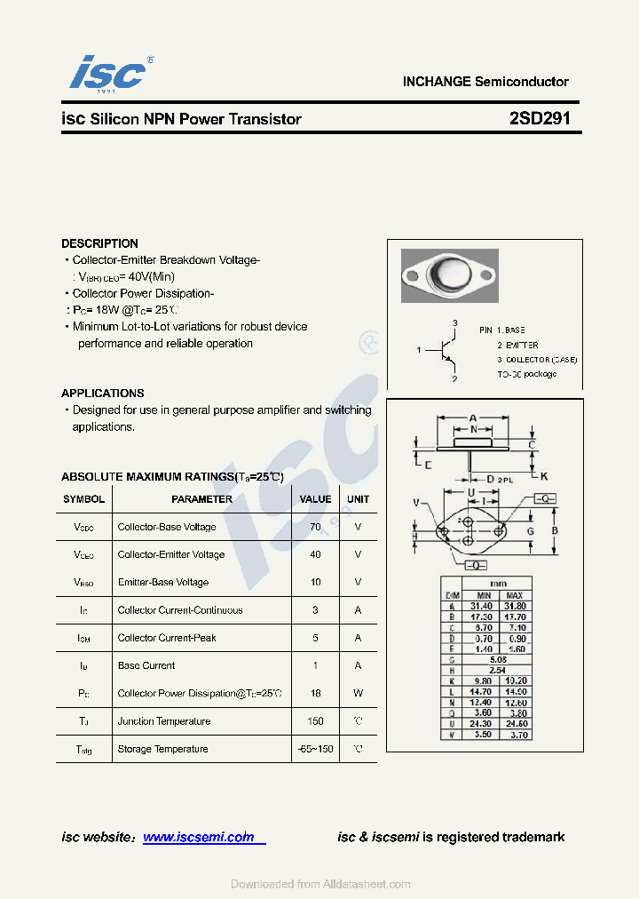 2SD291_8807475.PDF Datasheet