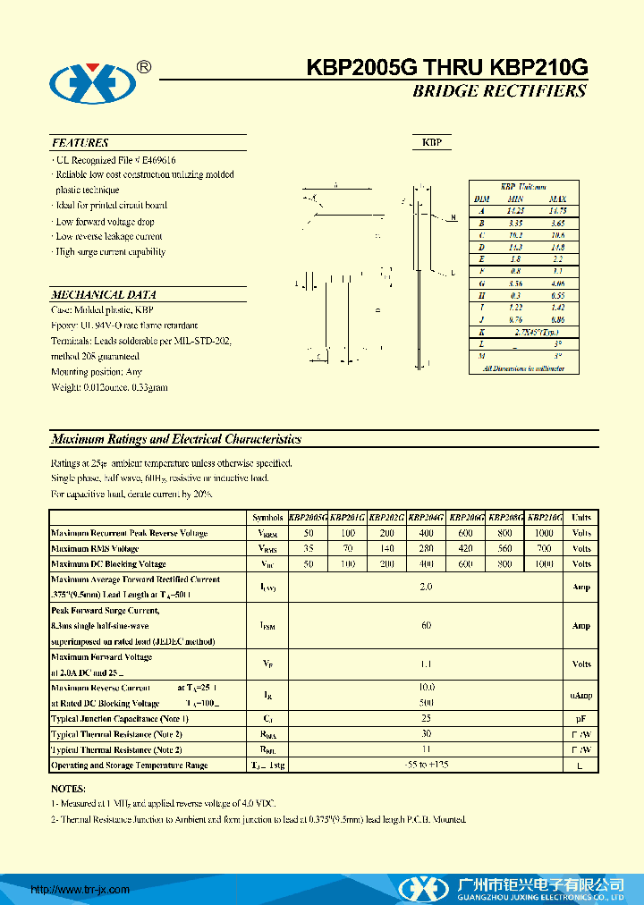 KBP206G_8811796.PDF Datasheet