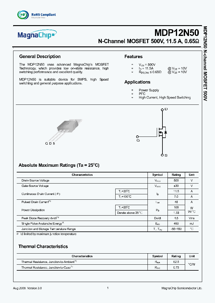 MDP12N50_8817634.PDF Datasheet