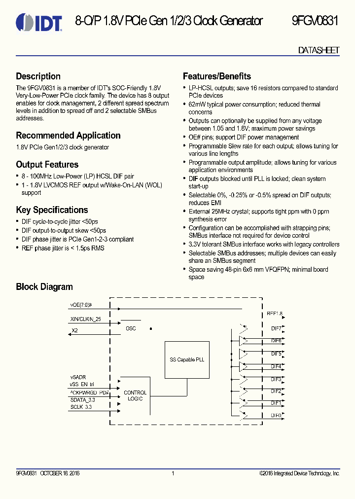 9FGV0831CKLF_8818341.PDF Datasheet