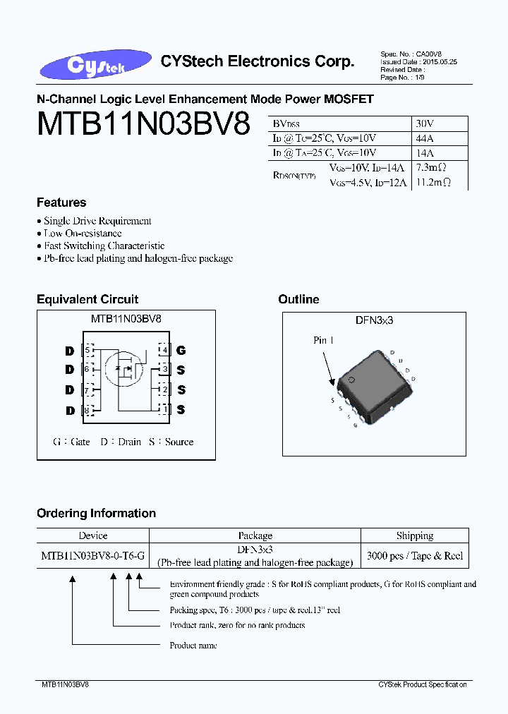 MTB11N03BV8_8838164.PDF Datasheet