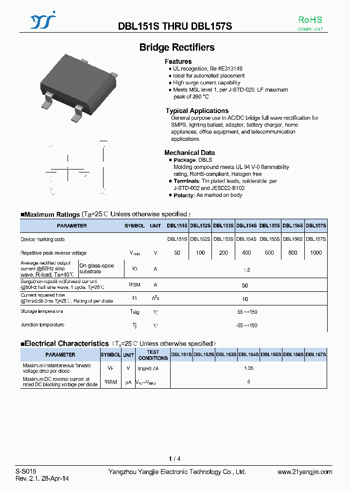 DBL151S_8847419.PDF Datasheet