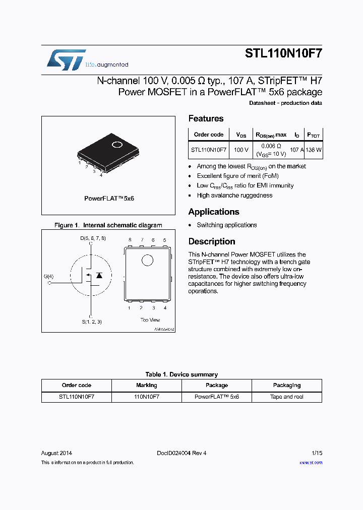 STL110N10F7_8847556.PDF Datasheet