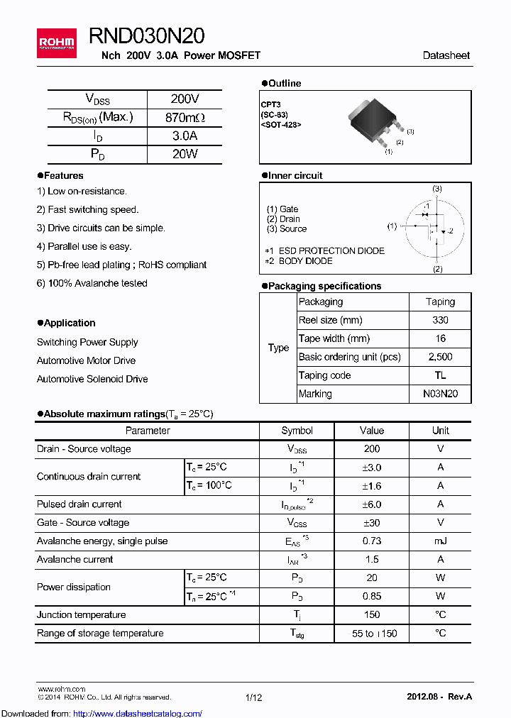 RND030N20_8864152.PDF Datasheet