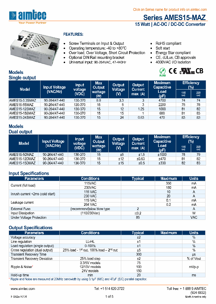 AMES15-12DMAZ_8872480.PDF Datasheet