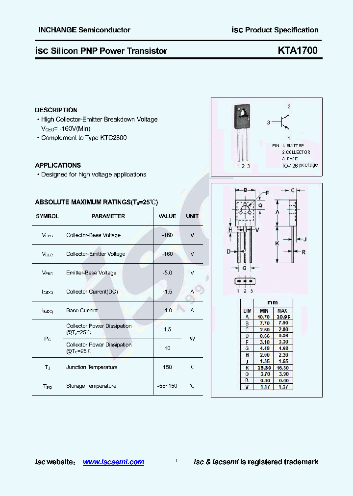 KTA1700_8874437.PDF Datasheet