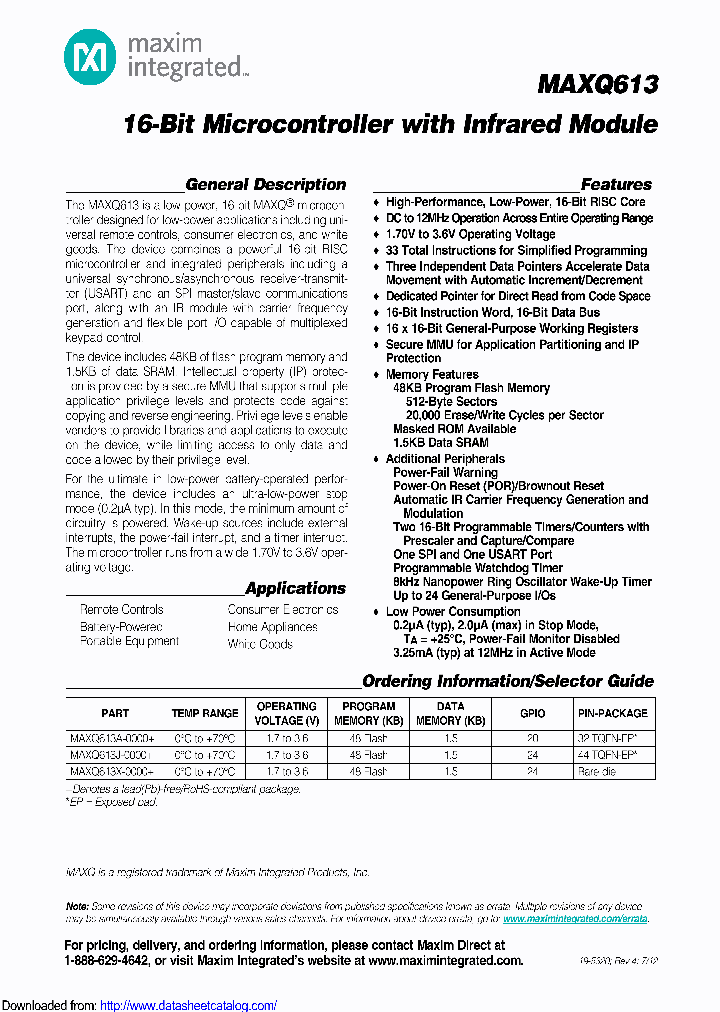 MAXQ613E-UEI_8894553.PDF Datasheet