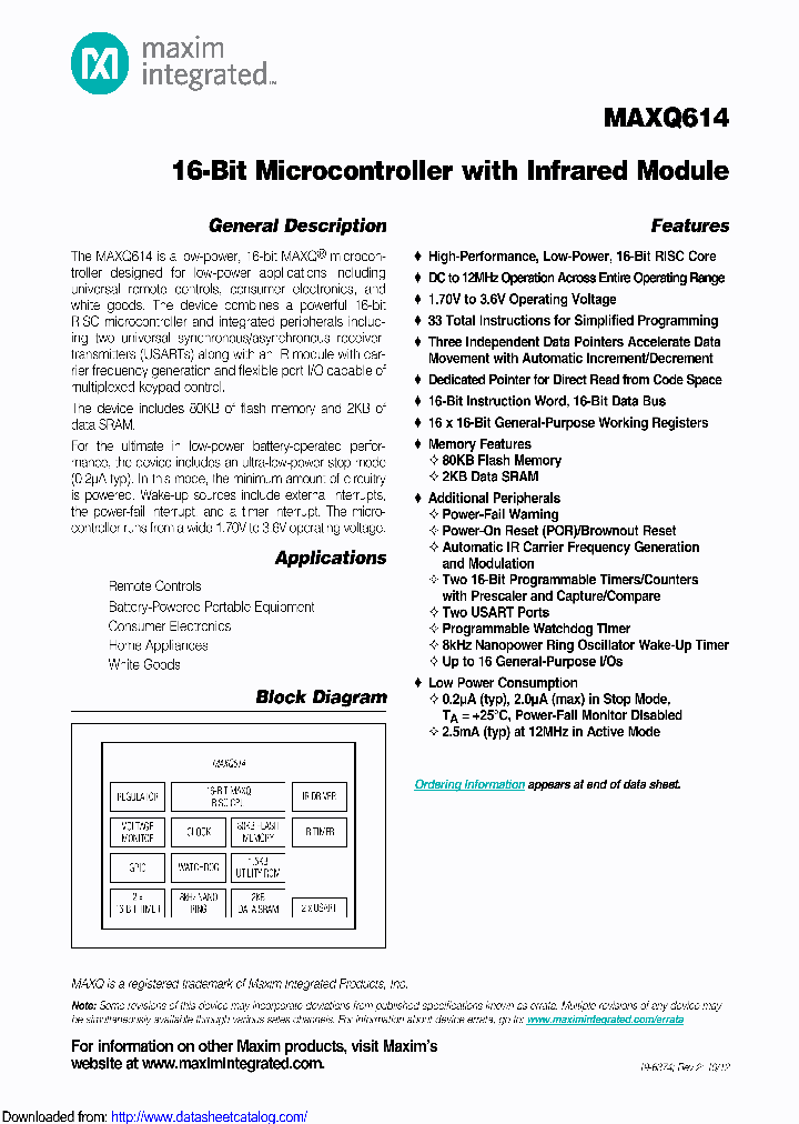 MAXQ614V-UEIT_8894557.PDF Datasheet