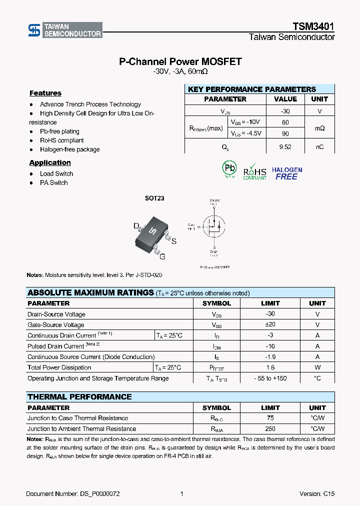 TSM3401CXRFG_8895210.PDF Datasheet