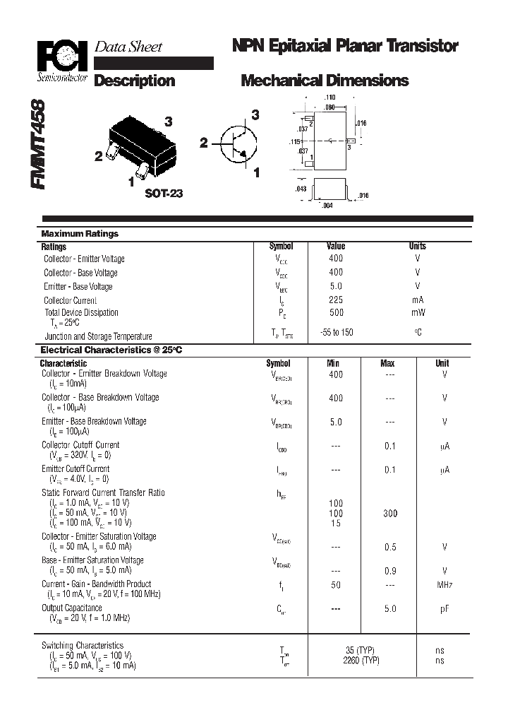 FMMT458_8896681.PDF Datasheet