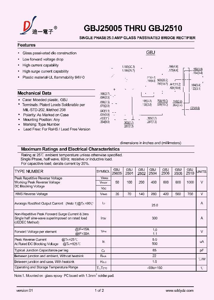 GBJ2510_8899661.PDF Datasheet