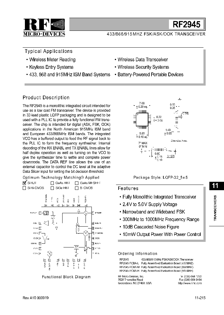 RF2945_8899623.PDF Datasheet