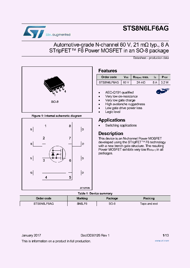 STS8N6LF6AG_8900311.PDF Datasheet