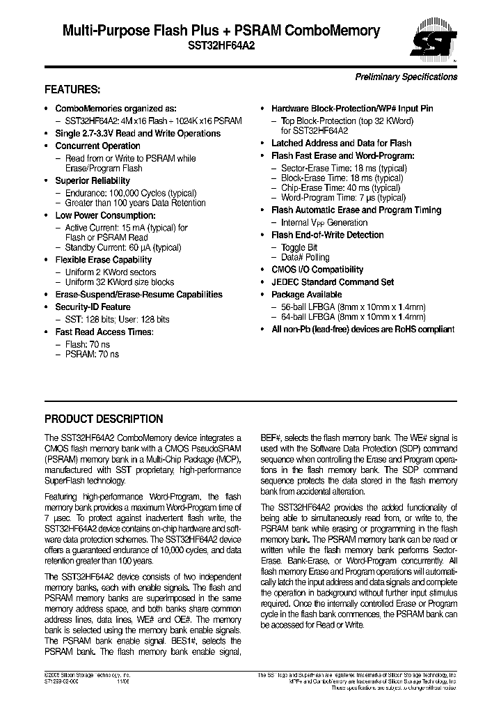 SST32HF64A2_8901050.PDF Datasheet
