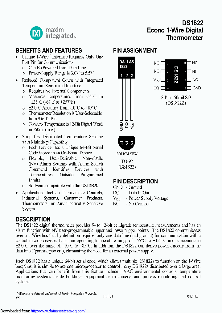 DS1822ZTR_8903272.PDF Datasheet