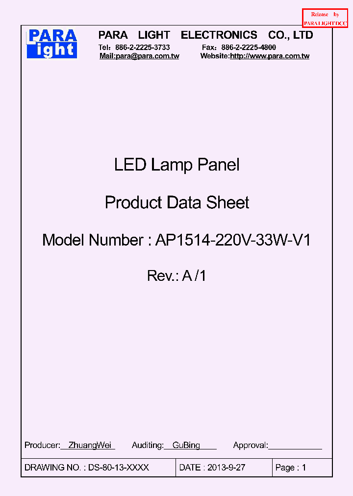 AP1514-220V-33W-V1_8907501.PDF Datasheet