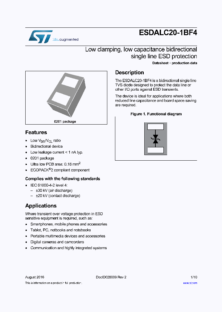 ESDALC20-1BF4_8909637.PDF Datasheet