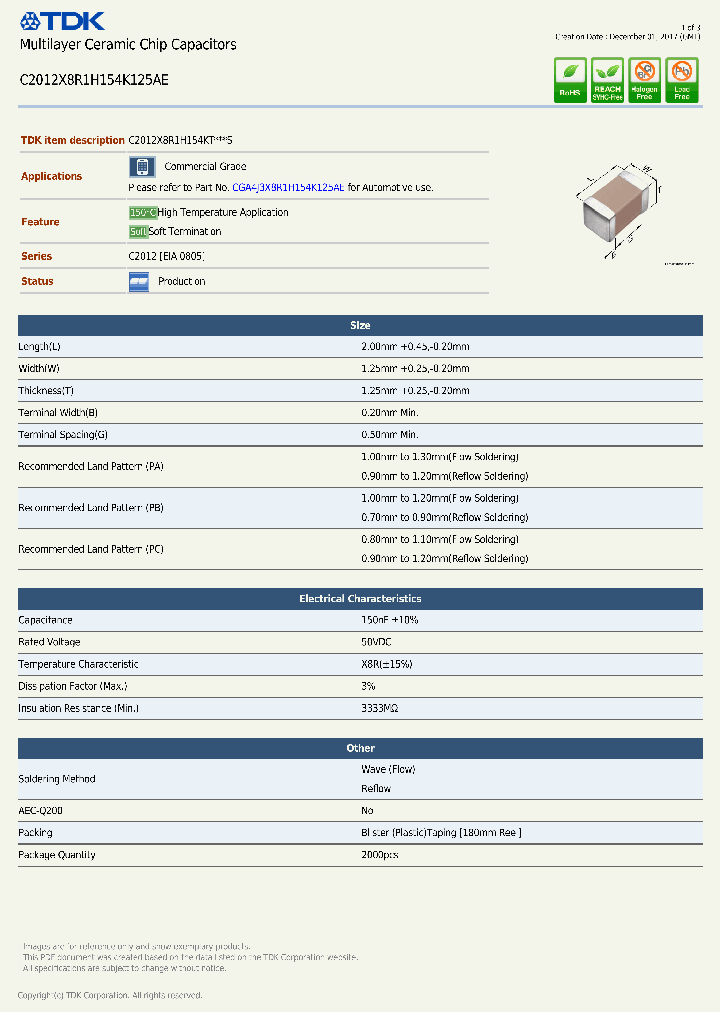 C2012X8R1H154K125AE_8912710.PDF Datasheet