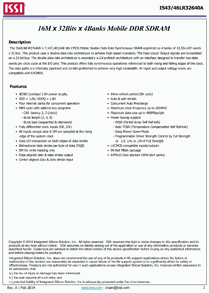 IS46LR32640A_8924447.PDF Datasheet