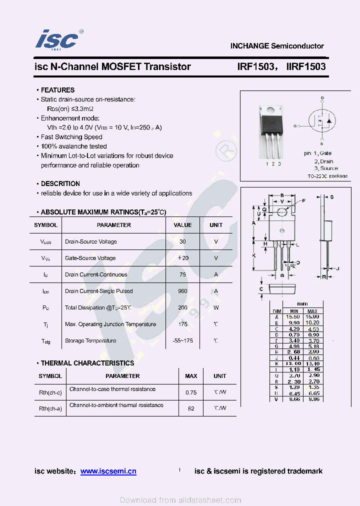 IIRF1503_8924850.PDF Datasheet