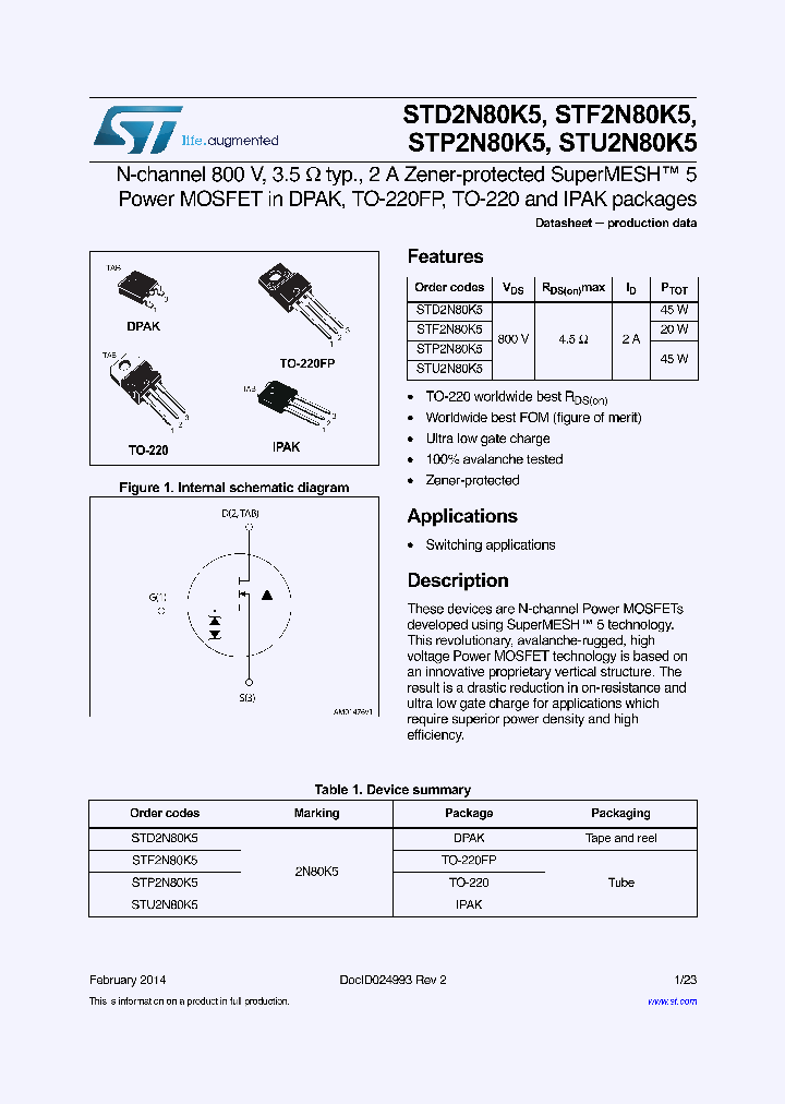 STD2N80K5_8926586.PDF Datasheet